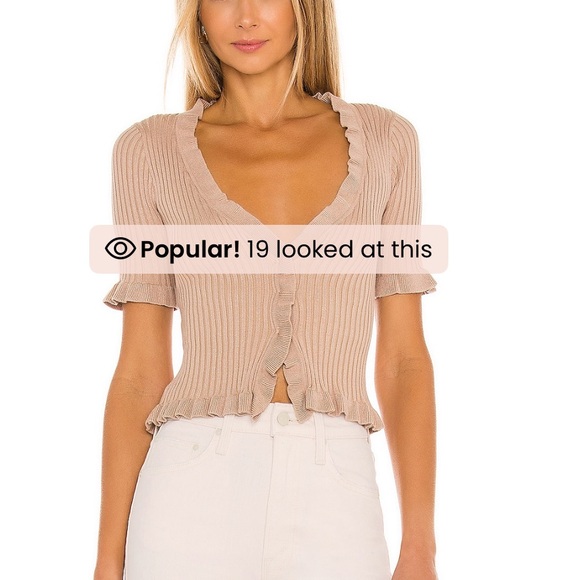 Lovers + Friends Tops - Lovers + Friends Ruffle Knit Top in Nude